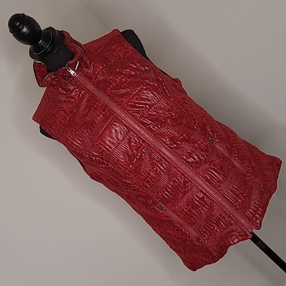 Erm London sz S faux red snakeskin puffed vest